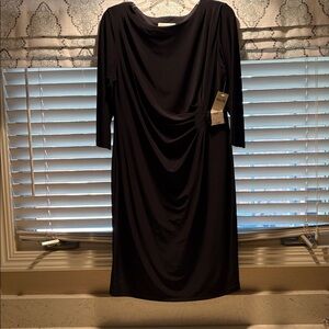 Coldwater Creek Black Gathered Dress